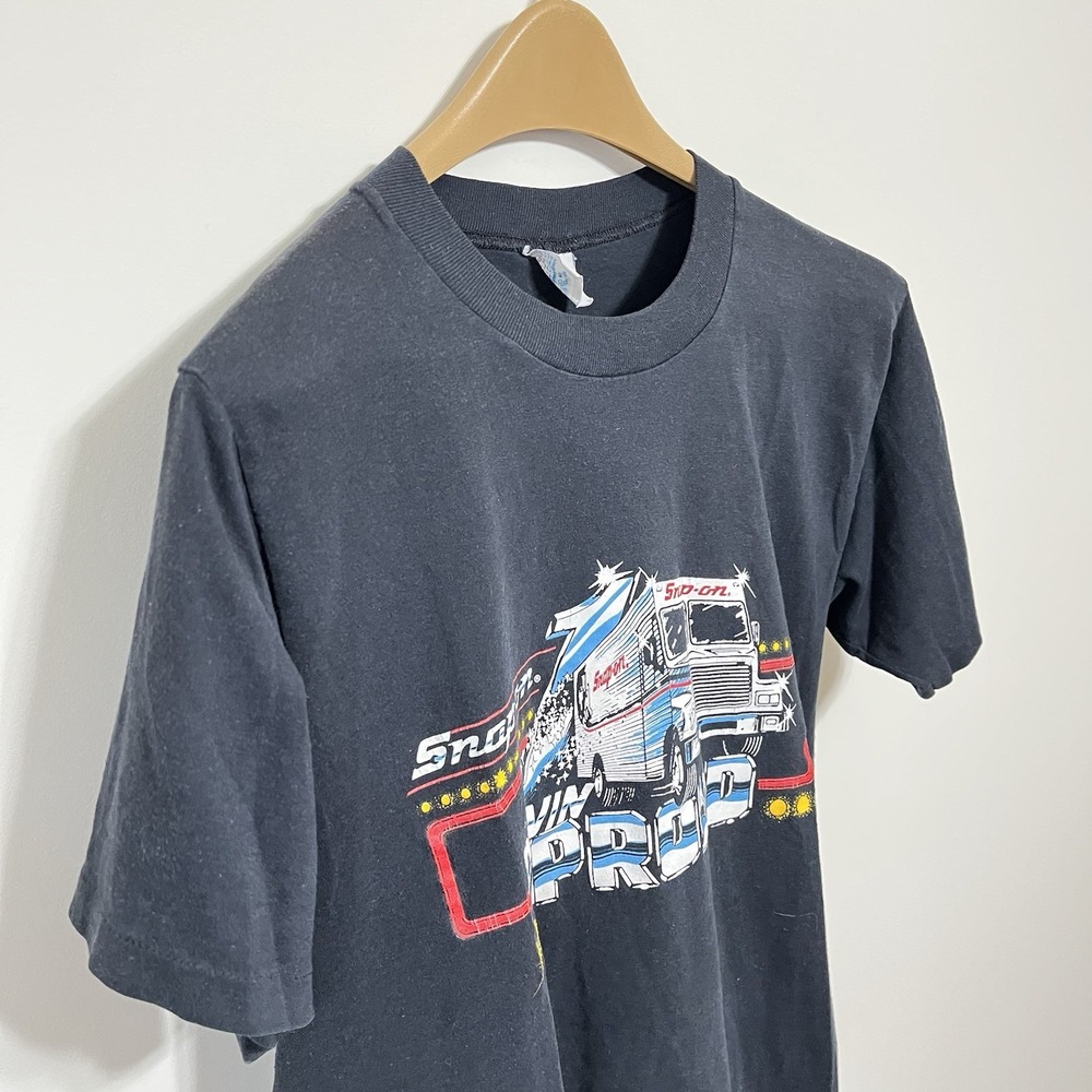 Vintage Snap-On Tools Promo Shirt Drivin' Black 80s 50/50 Blend T-shirt Sz M/L - Picture 2 of 5